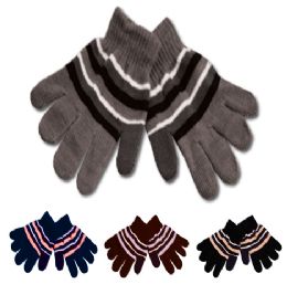 96 Wholesale Kids Knit Stripe Glove