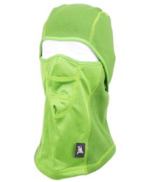 12 Bulk Winter Face Cover Sports Mask With Front Mesh And Warm Fur Lining In Neon Green