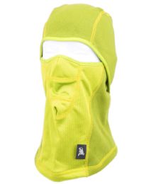 12 Wholesale Winter Face Cover Sports Mask With Front Mesh And Warm Fur Lining In Neon Yellow