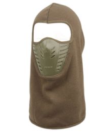 12 Wholesale Winter Face Cover Sports Mask With Front Air Flow And Soft Fur Lining In Olive