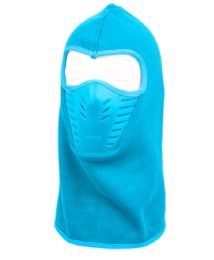 12 Bulk Winter Face Cover Sports Mask With Front Air Flow And Soft Fur Lining In Torquoise