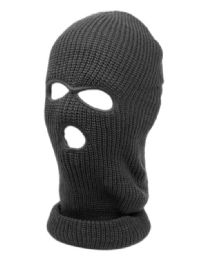 24 Pieces 3 Holes Winter Sports Knit Mask In Assorted Color - Unisex Ski Masks
