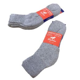 60 Wholesale 3 Pair Diabetic Quarter Sock In Gray