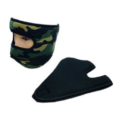 36 Pieces Extra Warm Fleece Wrap Around Face Mask Black Camo - Unisex Ski Masks