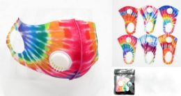 48 Wholesale Tie Dye Cloth Face Cover With Valve
