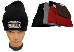 36 Pieces Operation Iraqi Freedom Veteran Mix Color Beanie - Winter Beanie Hats