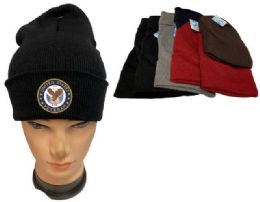 36 Wholesale United State Veteran Mix Color Winter Beanie