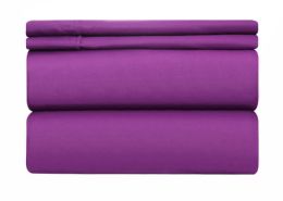 12 Wholesale Deluxe Hotel Quality Double Brushed Microfiber 4 Piece Set Full Size In Lavender