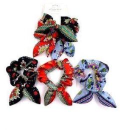 72 Pieces Scrunch Flower Styles - PonyTail Holders