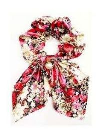 72 Pieces Scrunch Flower Styles - PonyTail Holders