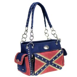 4 Pieces Montana West Confederate Flag Collection Concealed Carry Satchel - Shoulder Bags & Messenger Bags