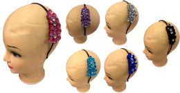 96 Wholesale Crystal Flower Hair Band