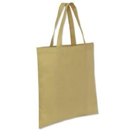 100 Pieces 15 X 14 Non Woven Tote Bag Khaki - Tote Bags & Slings