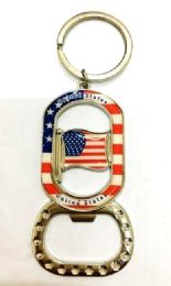 96 Pieces Usa Flag With Bottle Opener - Key Chains