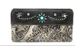 4 Pieces Montana West Tooled/embossed Collection Secretary Style Wallet - Wallets & Handbags