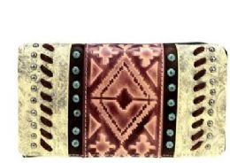4 Pieces Montana West Aztec Collection Wallet Coffee - Wallets & Handbags