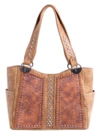 3 Pieces Montana West Tooled Collection Concealed Carry Tote Brown - Shoulder Bags & Messenger Bags