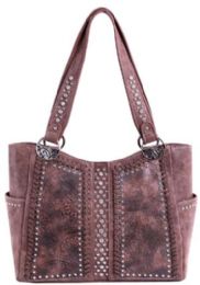 3 Pieces Montana West Tooled Collection Concealed Carry Tote Coffee Color - Shoulder Bags & Messenger Bags