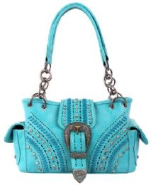 3 Wholesale Montana West Buckle Collection Concealed Carry Satchel In Turquoise