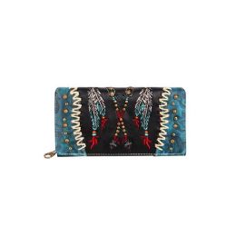 5 Pieces Montana West Aztec Collection Secretary Style Wallet Black - Wallets & Handbags