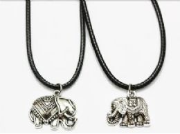 120 Wholesale Elephant Cord Necklace