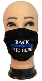 24 Wholesale Back The Blue Face Cover