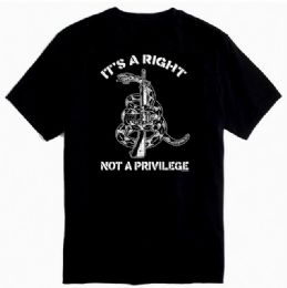 12 Wholesale Black Color T Shirt Not A Privlege