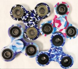 72 Wholesale Blue Camouflage Assorted Fidget Spinners