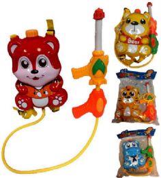 12 Wholesale Children Animal Squirt Water Gun Toy Cartoon Animal Backpack