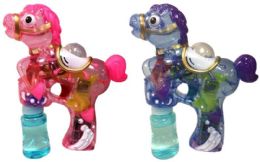 24 Wholesale Horse Shaped Bubble Gun Assorted Colors