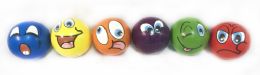 72 Wholesale Emoji Faces Assorted Color Foam Balls