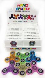 60 Bulk Glitter Fidget Spinner Assorted Colored