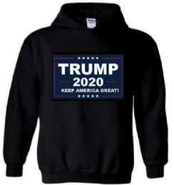 6 Wholesale Keep America Great 2020 Black Color Hoody Plus Size
