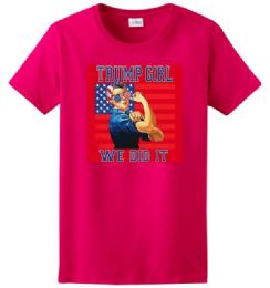 12 Wholesale Trump Girl Pink T Shirt
