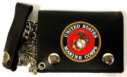 12 of Licensed Us Marine Trifold Leather Chain Wallet