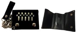 12 Pieces Leather Tri Fold Wallet With Bullets - Leather Wallets