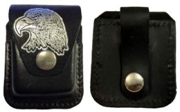 12 Wholesale Eagle Head Leather Zipper Case