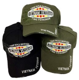 36 Bulk Vietnam Veteran Hat With Shadow