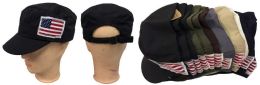 36 Wholesale Prewashed Cloth American Flag Hat