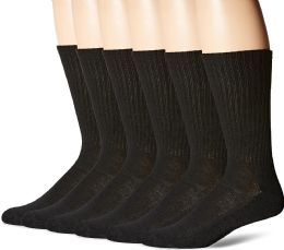 180 Pairs Hanes Mens Black Cushioned Crew Socks, Shoe Size 6-12 - Mens Crew Socks