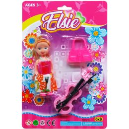 72 Wholesale 4" Elsie Doll W/ Accss On Blister Card,  6 Assrt