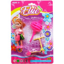 72 Wholesale 4" Elsie Doll W/ Accss On Blister Card,  6 Assrt