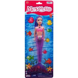 48 Wholesale 11" Mermaid Doll With Light On Blister Card