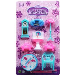 48 Pieces Little Firends Furniture Set On Blister Card - Girls Toys