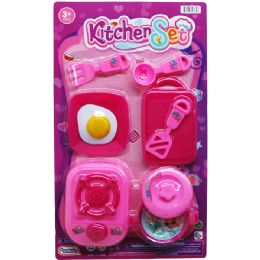 48 Units of Kitchen Play Set On Blister Card - Girls Toys