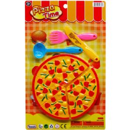 96 Pieces Pizza Time Food Play Set On Blister Card - Toy Sets
