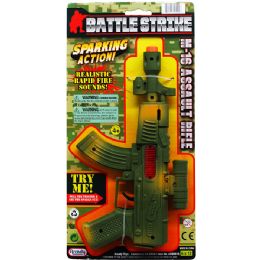 48 Pieces Military Toy Rifle With Sparking Action Tied On Card - Toy Weapons