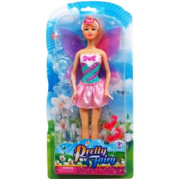 12 Wholesale 11.5" Fairy Doll With Accesories On Double Blister Card