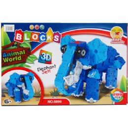 24 Wholesale Elephant Block Play Set In Color Box