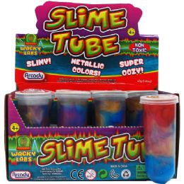 96 Wholesale 3.5" Metallic Color Slime Tube In 12pc Display Box
